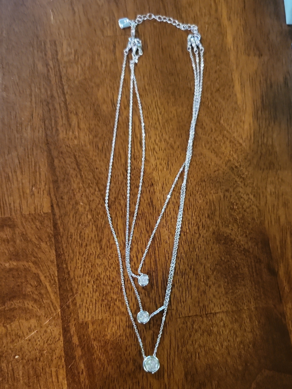 Park Lane Silvertone Triple Drop Necklace